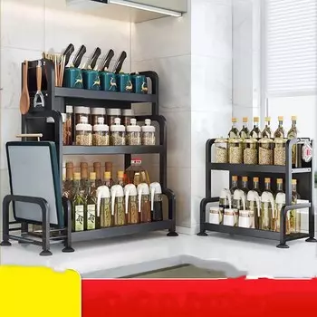 Утолщенная кухонная полка для хранения, полка для приправ, подставка для ножей, столешница, многофункциональное хранилище 30*22.5*45cm