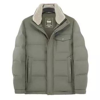 Утолщенная куртка для мужчин среднего возраста, зимняя повседневная куртка для папы, мужская, 90% белая утиная пуховая куртка M
