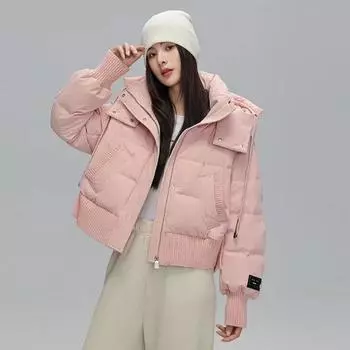 Утолщенная куртка на хлопковой подкладке с капюшоном, короткое пальто в корейском стиле для женщин M