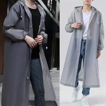 Утолщенная куртка от дождя для взрослых, ветрозащитный и водонепроницаемый утолщенный плащ «все в одном» из ЭВА, езда на велосипеде на открытом воздухе, портативный плащ серый