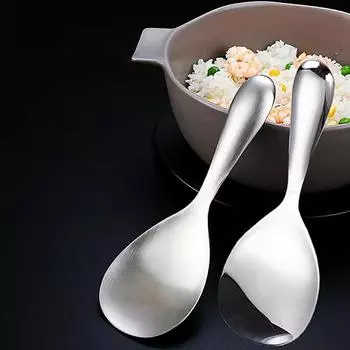 Утолщенная ложка для риса из нержавеющей стали в японском стиле с длинной ручкой, лопатка для рисоварки, шведский стол, сервировочный совок, кухонная утварь для дома 1PCS