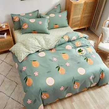 Утолщенная матовая простыня из 4 предметов, пододеяльник, постельное белье, комплект из 3 предметов для студенческого общежития 1.2m 3-piece set