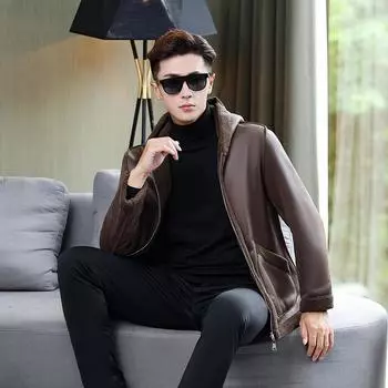 Утолщенная молодежная хлопковая повседневная свободная куртка на молнии в модном стиле L чёрный