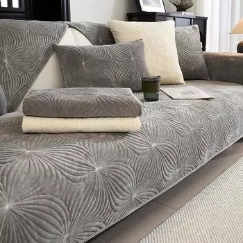 Утолщенная мягкая плюшевая подушка для дивана, однотонное Нескользящее покрытие для дивана для гостиной, мебельный декор, чехлы для диванов 70x70cm 1pcs