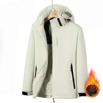 Утолщенная мужская термокуртка с хлопковой подкладкой из графена, мужская зимняя куртка, высококачественная одежда с хлопковой подкладкой M чёрный