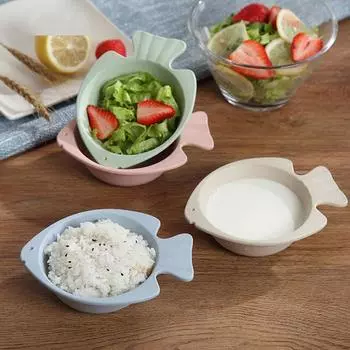 Утолщенная небьющаяся пшеничная солома, суповые миски в форме рыбы, контейнер для еды, контейнер для фруктов, десертное блюдо, Holde бежевый