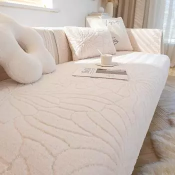 Утолщенная нескользящая однотонная подушка кремового цвета, зимняя плюшевая диванная подушка с Cat Sense, зимняя простая современная ткань 70x70