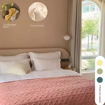 Утолщенная офисная шаль, кондиционер, маленькое одеяло, коралловый бархат, фланель, овечья шерсть, чехол для дивана, бархатное одеяло Tafu 70 100cm ярко-розовый