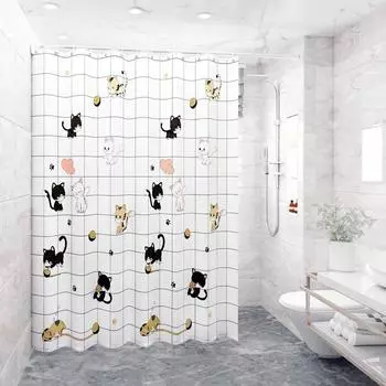 Утолщенная перегородка для ванной комнаты, водонепроницаемая занавеска для душа, не нужно сверлить отверстия O