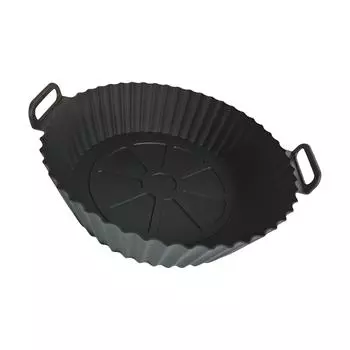 Утолщенная пищевая подкладка для аэрофритюрницы, термостойкий силиконовый вкладыш, легко моющаяся и антипригарная подложка для готовки, противень для выпечки чёрный