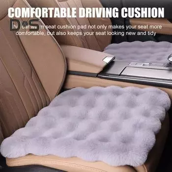 Утолщенная плюшевая подушка для автомобильного сиденья, мягкая, пушистая, теплая, нескользящая, передняя и задняя, протектор для большинства автомобильных сидений зелёный