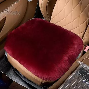 Утолщенная плюшевая подушка для автомобильного сиденья, удобный чехол для автомобильного сиденья, теплые нескользящие чехлы для передних и задних сидений, плюшевые чехлы для автомобильных сидений белый