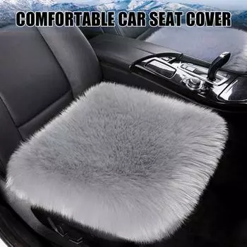 Утолщенная плюшевая подушка для автомобильного сиденья, удобный чехол для автомобильного сиденья, теплые нескользящие чехлы для передних и задних сидений, плюшевые чехлы для автомобильных сидений вино красного