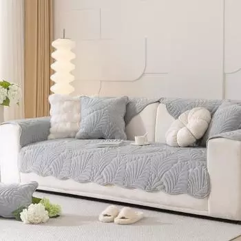 Утолщенная плюшевая подушка для дивана, нескользящее полотенце для дивана, зимнее украшение для гостиной, наволочка для подушки с толстой спинкой, чехол для дивана 70x70cm