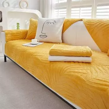 Утолщенная плюшевая подушка для дивана, Нескользящий угловой чехол для дивана, полотенце для домашних животных, детский диван, полотенце, противоскользящая универсальная однотонная защита для дивана 70x70cm 1pc