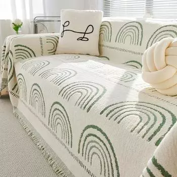 Утолщенная плюшевая пряжа, чехол для дивана, ткань, осенне-зимняя плюшевая подушка для дивана, минималистическое полотенце для дивана, универсальное покрывало, одеяло 180*130cm