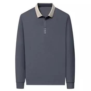 Утолщенная плюшевая разноцветная рубашка-поло с длинными рукавами XXXXXL