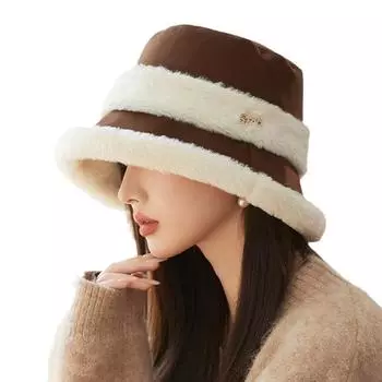 Утолщенная плюшевая шапка-рыбак для детей, осенне-зимняя, защита ушей, теплая шапка, темперамент, универсальная шапка для бассейна One size чёрный