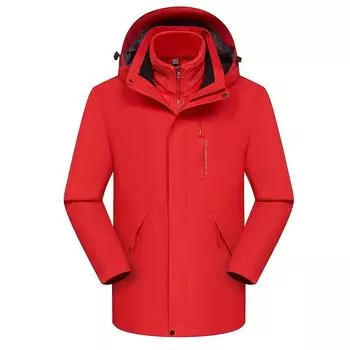 Утолщенная подкладка из серебристого лисьего бархата, ветрозащитная и водонепроницаемая мужская и женская рабочая одежда для альпинизма на открытом воздухе с логотипом M