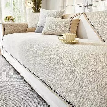 Утолщенная подушка для дивана из шенилла для гостиной, нескользящее полотенце для дивана, чехол для дивана, одеяло для углового дивана, подушка для сиденья, защита дома 70x70