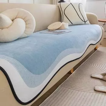 Утолщенная подушка для дивана из синели для гостиной неправильной формы, Нескользящий чехол для дивана, угловая подушка для дивана, коврик для дивана с защитой от кошачьих царапин 70x70cm 1pcs