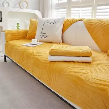 Утолщенная подушка для дивана, нескользящая зимняя плюшевая накидка на диван, полотенце для домашних животных, детское полотенце для дивана, противоскользящая универсальная однотонная защита для дивана 70x70