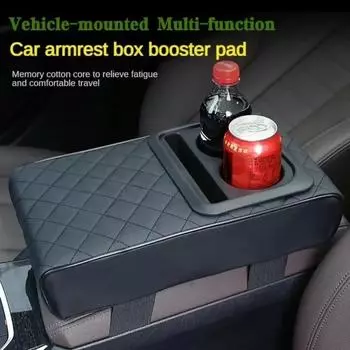Утолщенная подушка для подлокотника центральной консоли из искусственной кожи, удлинительный коврик для подлокотника внедорожники Grey