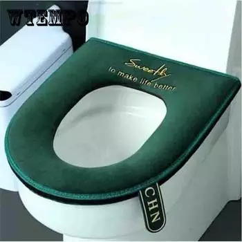 Утолщенная подушка для унитаза, бытовая подушка для сиденья унитаза, накладка для унитаза, зимняя накладка для унитаза, можно стирать