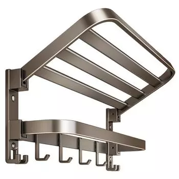 Утолщенная полка для хранения в ванной комнате Серая настенная полка Модернизированная вешалка для полотенец Аксессуары Grey