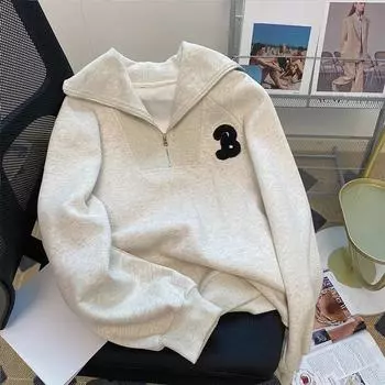 Утолщенная серая толстовка с лацканами в стиле панк, женская винтажная уличная одежда, повседневные американские пуловеры с капюшоном 2024 года, корейская модная одежда S серый