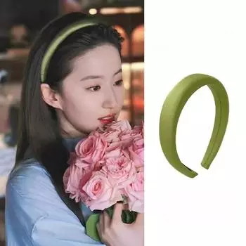 Утолщенная широкая повязка на голову обруч для женщин винтажная мягкая эластичная повязка на голову для девочек ободок для волос головной убор модные аксессуары для волос зеленый абрикосовый