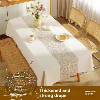 Утолщенная скатерть для обеденного стола из искусственного хлопка и льна. Квадратная бытовая износостойкая водонепроницаемая и маслостойкая скатерть. 140 * 140cm