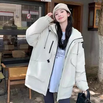 Утолщенная стеганая одежда для женщин зима 2024 новый пирог преодолевает стеганую куртку свободное пальто M