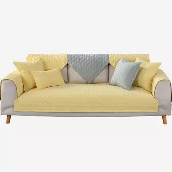 Утолщенная стираная хлопковая однотонная подушка для сиденья дивана, стеганая нескользящая подушка для дивана, ткань четырех сезонов, полотенце 70*70