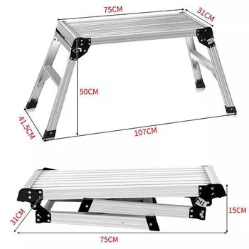 Утолщенная стремянка из алюминиевого сплава для дома, складная платформа для мытья автомобиля, многофункциональная лестница для лазания, стол для уличной фотографии, расширенный верстак Thickened widened car wash
