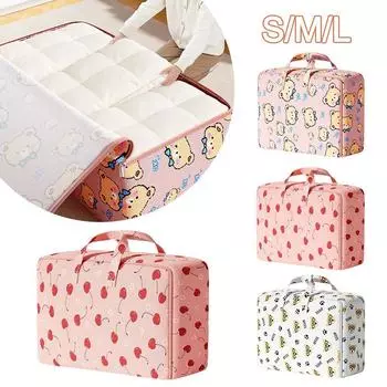 Утолщенная сумка для хранения одеял из нетканого материала, новая органайзерная сумка S-Bow Tie Bear