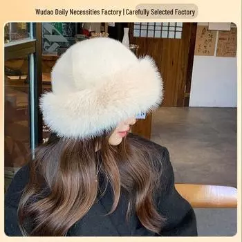 Утолщенная теплая монгольская шапка из искусственного меха для женщин, модная шапка Basin Hat 2024 года One Size коричневый