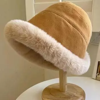 Утолщенная теплая плюшевая кепка «Монгол» из кожи дыни, мужская и женская зимняя кепка, сетчатая красная рыбацкая шляпа-горшок, универсальная one size хаки