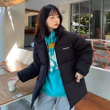 Утолщенная теплая женская куртка с воротником-стойкой, женские зимние пальто, парки для студентов S