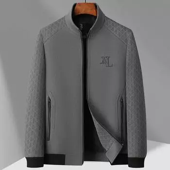 Утолщенная трикотажная куртка из хлопка, мужская осенняя новая куртка из хлопка, мужская повседневная куртка, куртки для людей среднего и пожилого возраста M