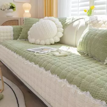 Утолщенная вельветовая подушка для дивана, четырехсезонная нескользящая плюшевая подушка, простой современный чехол для дивана, универсальный универсальный чехол 70*70cm