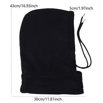 Утолщенная ветрозащитная цельная шапка для защиты ушей, теплая шапка для осени и зимы One Size чёрный