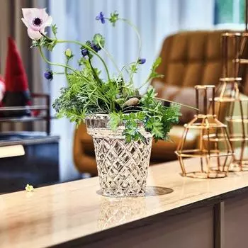 Утолщенная винтажная хрустальная стеклянная ваза, легкая, роскошная, рельефная, высокая ножка, хрустальная цветочная посуда, прозрачная, украшение для бутылки с цветами