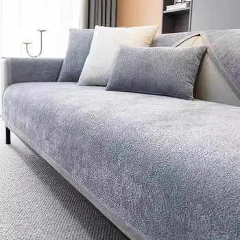 Утолщенная зимняя подушка для дивана, зимний чехол для дивана в виде кошки, кремовая подушка для дивана, универсальная противоскользящая подушка для всех сезонов 70*70