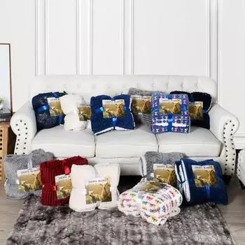 Утолщенное фланелевое двухслойное одеяло из овчины - уютный подарок на все времена года