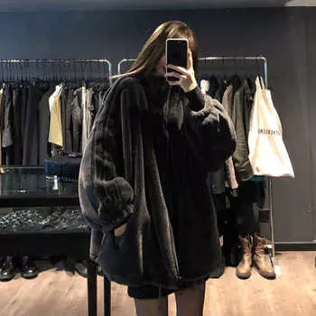 Утолщенное флисовое хлопковое пальто для студентов, зимнее новое свободное пальто средней и длинной длины из хлопка с воротником-стойкой, термопальто для женщин S 70-47.5 kg