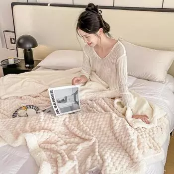 Утолщенное флисовое одеяло из черепаховой шерсти, овечьего флиса, фланелевое одеяло из кораллового флиса, офисное однотонное однотонное одеяло 100 150cm