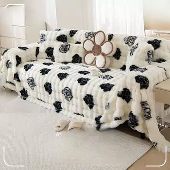 Утолщенное градиентное цветное плюшевое полотенце для дивана, Нескользящая плюшевая теплая подушка, новая зимняя плюшевая ткань для дивана 180*130cm