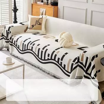 Утолщенное нескользящее полотенце для дивана с музыкальными нотами из шенилла, всеобъемлющий чехол для дивана с защитой от царапин, чехол для дивана в скандинавском стиле, тканевая подушка 180*130cm