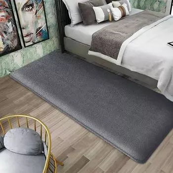 Утолщенное одеяло для спальни, прикроватное, фланелевое, простое, домашнее, для гостиной, ковер, устойчивый к грязи, впитывающий коврик для балкона, эркерный коврик 40cm x 60cm чёрный